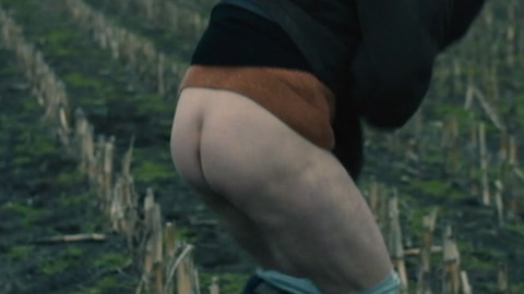 Lars Brygmann Nude as Lennart. Butt, bent over, field. 154988