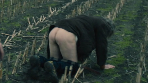 Lennart from Riders of Justice Naked. Butt, bent over, field. 154985