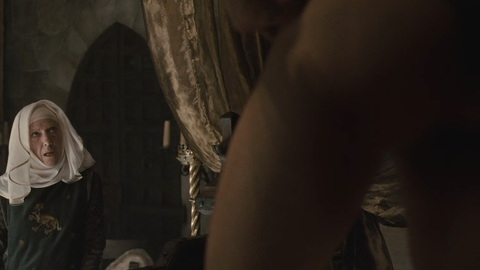 Oscar Isaac Nude as Prince John. Butt, Shirtless, bedroom, close-up. 155072
