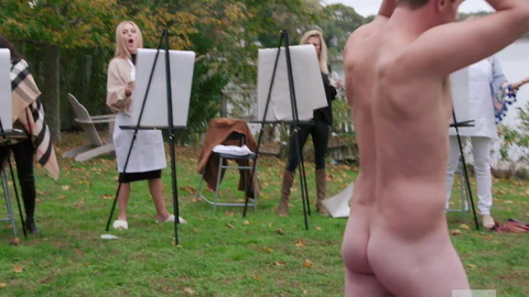 Kurt McVey Nude as Himself. Butt, Shirtless, drawing, easel. 155186