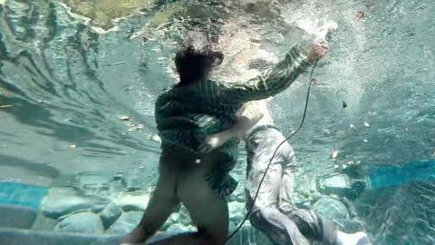 Micky Adams from The Space Between Naked. Butt, pool, robe. 155987