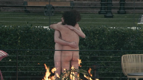 Benny Blanco/Self from Dave Naked. Butt, Gay, Shirtless, fire, hugging. 156605