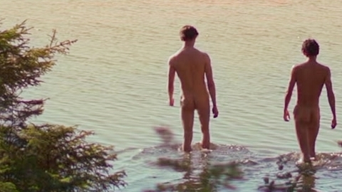 Edvin Ryding Naked as Wilhelm of Sweden. Butt, Shirtless, distant, lake. 189675