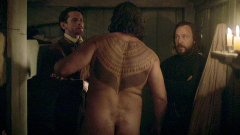Colin Farrell Nude as Henry Drax. Butt, back tattoo, nude. 158726