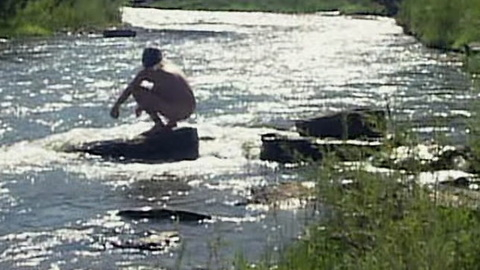 Self from Val Naked. Butt, Shirtless, long shot, outdoors. 159275