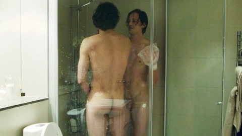 Simon Lööf Naked in Threesome. Balls, Penis, Shirtless, bathroom, nude. 193975