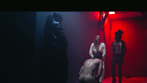 Timothy Morris Lane Naked as Frank. Butt, Shirtless, bag over head, on knees. 161361