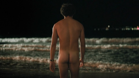 Mickaël Lumière Naked as Thibault. Butt, beach, dark. 162429
