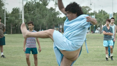 Juan Palomino Naked as Diego Armando Maradona. Butt, barefoot, flashing. 165417