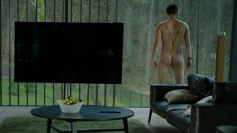 Oddgeir Thune Naked as Navn. Butt, Shirtless, living room, looking out window. 169125