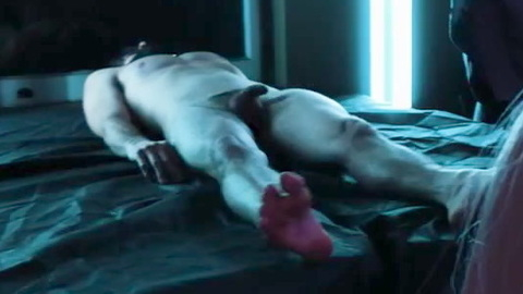 Dave Parker Naked as Justin. Balls, Penis, Shirtless, bedroom, blue light. 169947