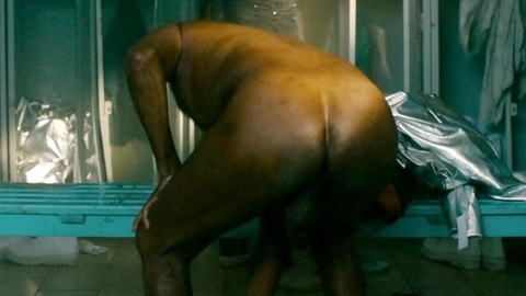 Antônio Pitanga Naked as Cristovam. Balls, Butt, Butthole, Penis, backsack, locker room. 170817