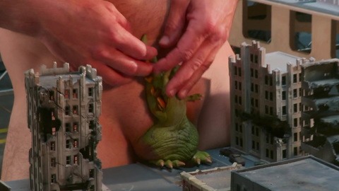 Nudes of Himself from Jackass Forever. Balls, Penis, Shirtless, miniature city, painted green. 171888