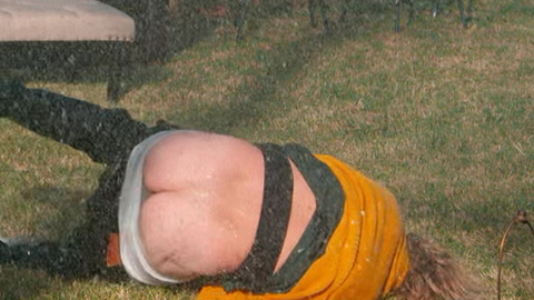 Dave England Naked as Himself. Butt, exploding toilet, front yard. 171903