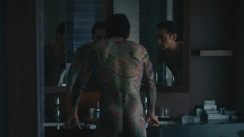 Ayumi Tanida Naked as Tozawa. Butt, Shirtless, back tattoo, bathroom. 172947