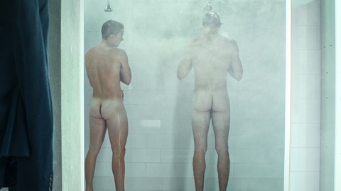 André Lamoglia Nude as Iván Carvalho. Butt, group shower, locker room. 192440