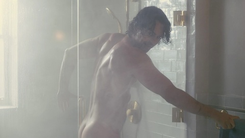 Theo James Naked as Henry DeTamble. Butt, Shirtless, shower, wet. 177705