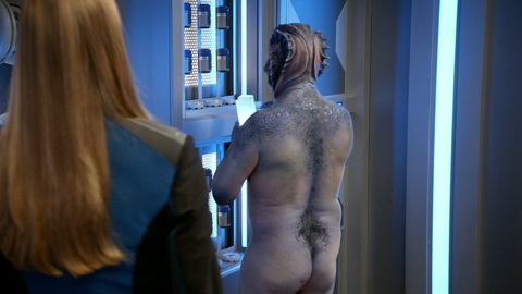 Andy Milder Nude in The Orville. Butt, Shirtless, alien, make up. 178252