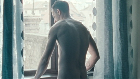 Conrad Mericoffer Nude in Poppy Field. Butt, Shirtless, nudecomer, opening curtains. 178468