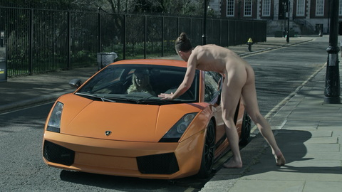Richard Fleeshman Nude as Ken. Butt, Shirtless, car window, hand over junk. 178784