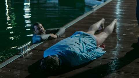 John Paul Williams from Bad Sisters Naked. Butt, barefoot, face down. 179675