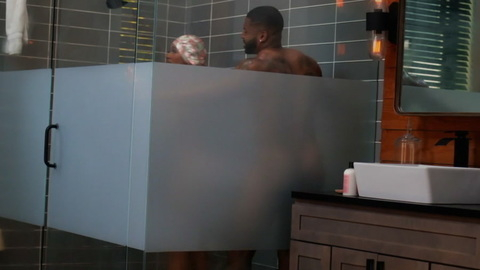 Devale Ellis Nude as Zac. Butt, Sexy, Shirtless, Straight, bathroom, frosted glass. 182666
