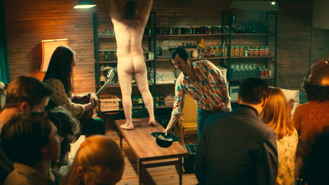 Prezmysław Przestrzelski Nude in Glitter. Butt, Shirtless, nudecomer, on table. 180964