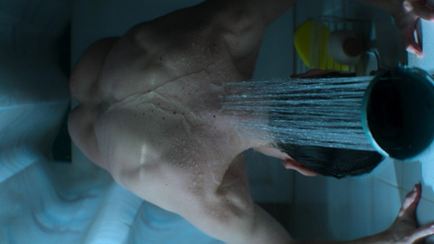 Luigi Lo Cascio Naked in The Bad Guy. Butt, Shirtless, bathroom, overhead shot. 181004