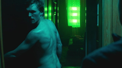 'Walden' from How I Became a Gangster Naked. Butt, Shirtless, doorway, green lighting. 181295