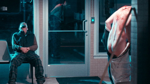 David Howard Thornton Naked in Terrifier 2. Butt, Shirtless, bending over, bloody. 181705