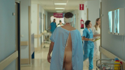 Nudes of Julio from In Love All Over Again. Butt, brown hair, hospital gown. 182004