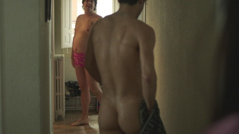 Héctor Doncell Naked in In Love All Over Again. Butt, Shirtless, Gay, brown hair, drying off. 182023