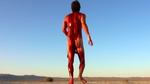 Nudes of Robbie Zagorac from The Outwaters. Butt, Shirtless, covered in blood, desert. 182100