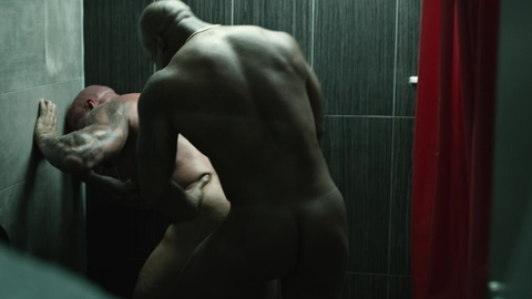 Shaun Hepburn Naked as Stacey's Lover. Butt, Gay, Shirtless, bald, muscular. 182223