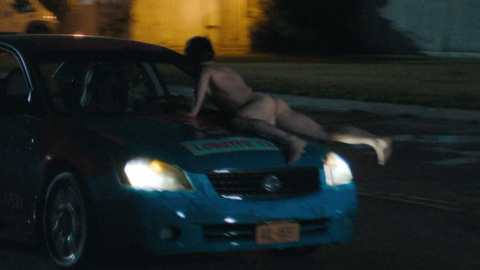 Andrew Barth Feldman Naked as Percy. Body Double, Butt, Shirtless, hood of car, nightime. 185631