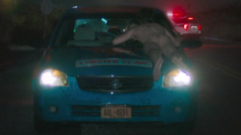 Andrew Barth Feldman Naked in No Hard Feelings. Body Double, Butt, Shirtless, hood of car, nightime. 185629