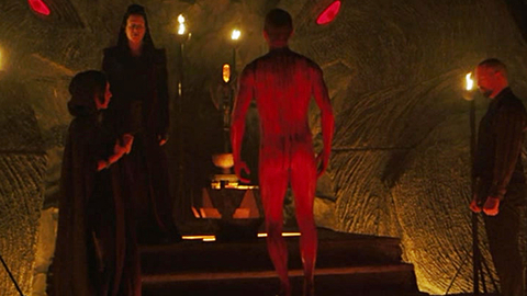 Joseph Morgan Nude in Titans. Butt, bare back, blood. 183214
