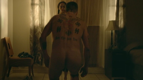Joel Edgerton Naked as Narvel Roth. Butt, Shirtless, bending over, modesty pouch. 184353