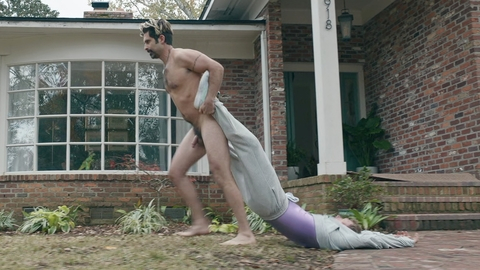 Stephen Schneider Naked in The Righteous Gemstones. Penis, Shirtless, Balls, dragging man, outside. 185017