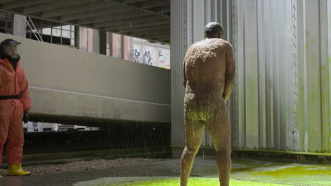 Anthony Mackie Nude as John Doe. Butt, Shirtless, black, hosed down. 185174