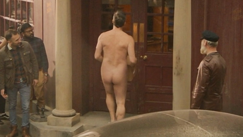 Gabriel from Good Omens Naked. Butt, doorway, in public. 185219