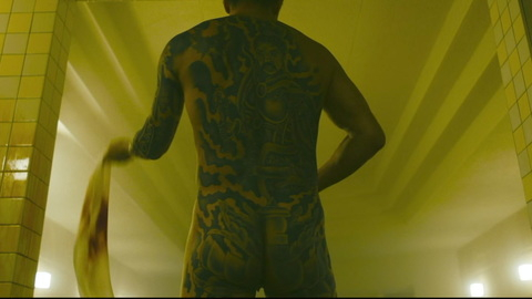 Yoshiyuki Yamaguchi Naked in Bad City. Butt, Shirtless, asian, back tattoos. 185287