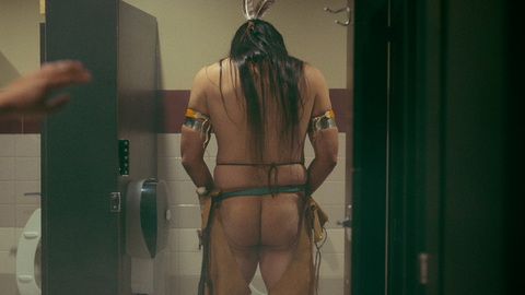 Dallas Goldtooth Naked in Reservation Dogs. Butt, bathroom, bathroom stall. 185311