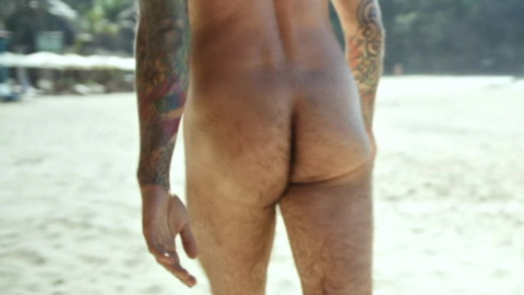 Dante Starshine Filipini Naked as Beach Guy 3. Butt, Shirtless, beach, cigarette. 186147