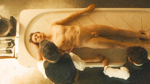 Tom Mothersdale Nude as The Body / Gabriel Defoe. Balls, Penis, Shirtless, barefoot, brown hair. 186812
