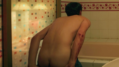 Chen Chun-pin from At the Moment Naked. Butt, bare back, bathroom. 187265
