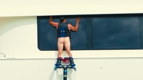 Sebastian Maniscalco Naked in About My Father. Body Double, Butt, bathing suit falling off, embarrassing. 187453