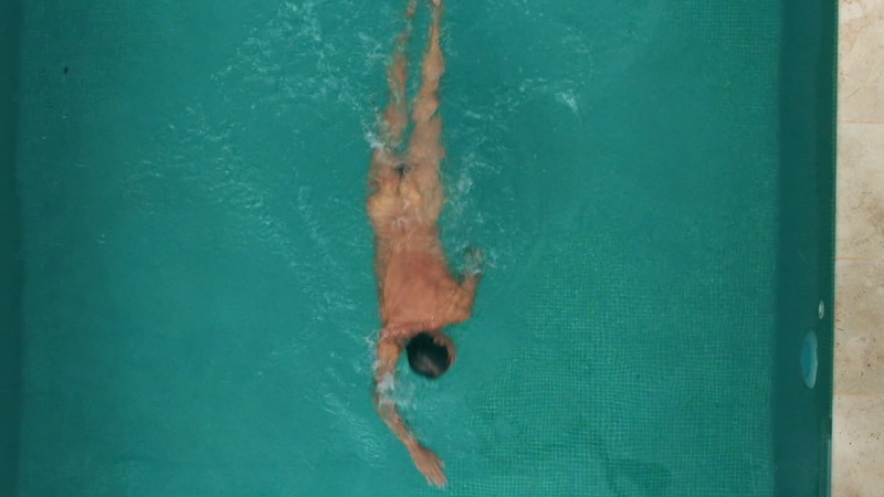 Clive Owen Naked in Monsieur Spade. Body Double, Butt, Shirtless, outdoors, overhead shot. 188551