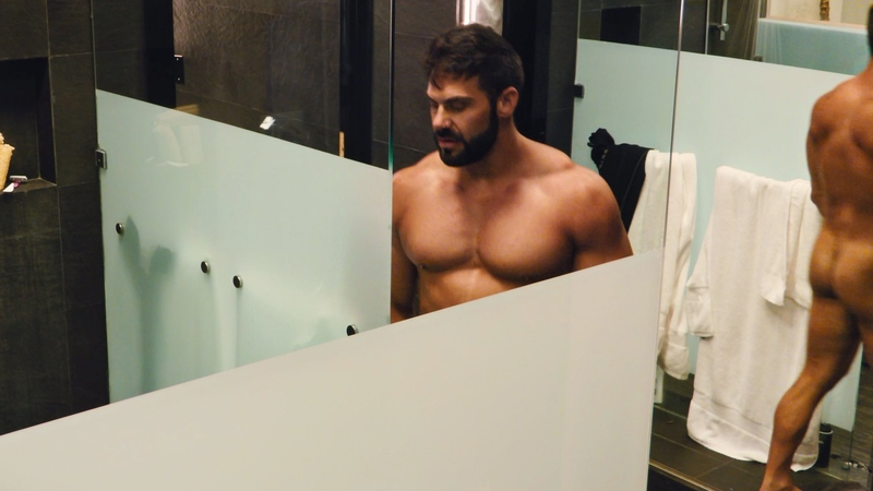 Dylan Bair Naked in Couple to Throuple. Butt, Shirtless, bathroom, mirror. 189139