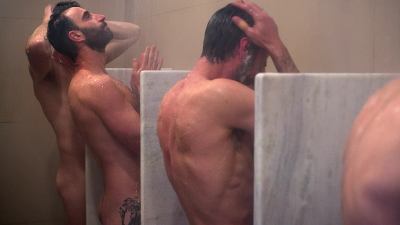 Dani Rovira Nude in Alternative Therapy. Butt, Shirtless, beard, group shower. 189364